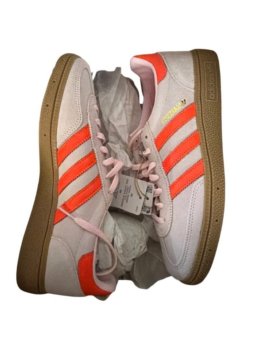 Adidas Handball Spezial Womens Size 7.5 Clear Pink Solar Orange JS0250 New